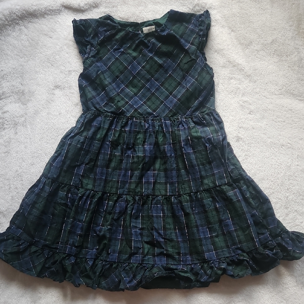 Crewcuts Green and Blue Plaid Kids Dress